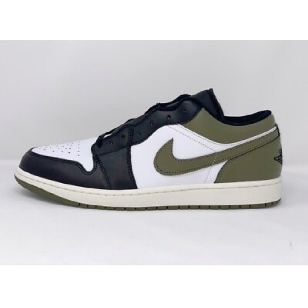 Nike Air Jordan 1 Low Black Toe Medium Olive 553558-092 Men's Size 11 NEW Nolid